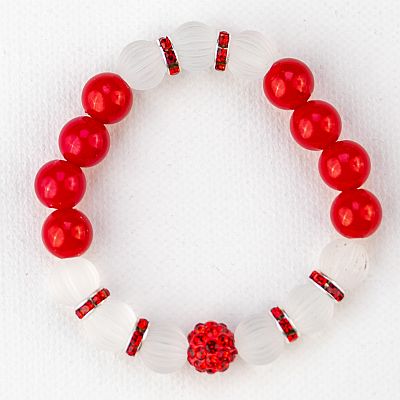 Гривна на ластик - с червено топче шамбала PICTURE OF ITEM 3167